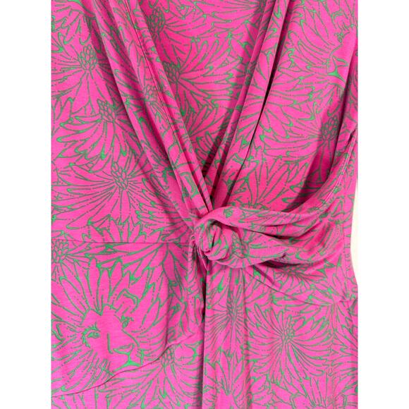 Lilly Pulitzer Danni Floral Jersey Dress Pink Green 3/4 Sleeve Size M - Picture 5 of 9